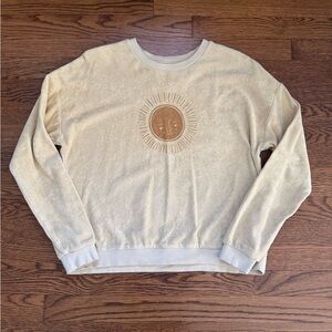 Rylee and Cru Girls Sun Graphic Crewneck Sweatshirt. Pale Yellow EUC. Size 12-14